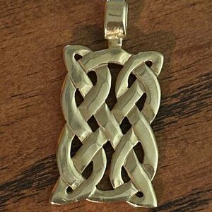 18K Solid Gold Handcrafted St. Andrews Celtic Knot Pendant